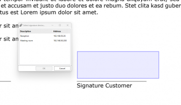 signotec IP-List-Capture Plug-In Screenshot