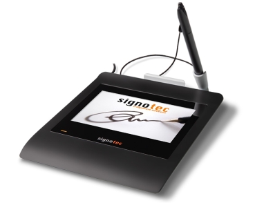 signotec Gamma Pad Draufsicht mit vertikalem Stift