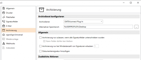 signotec signoSign/2 DATEVconnect Plug-In Screenshot