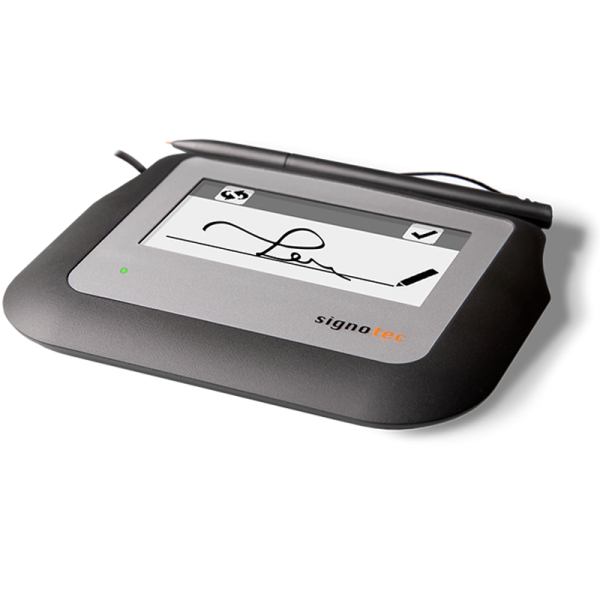 signotec Sigma Pad Vorderansicht mit Unterschrift
