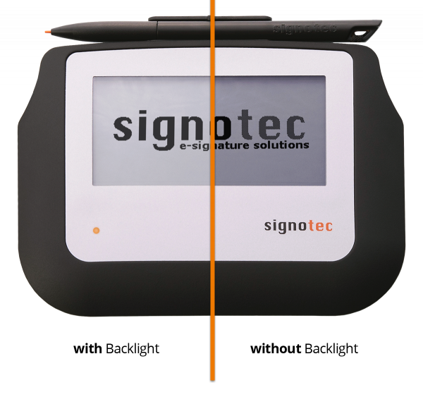 signotec Sigma Pad - Vergleich mit Hintergrundbeleuchtung